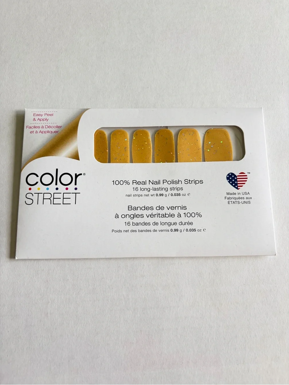 *Retired* Color Street: Mighty Heroes | Gold Yellow Glitter Summer Spring Party